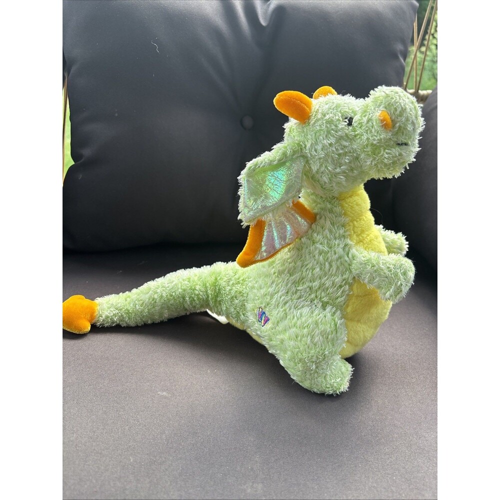 Ganz Webkinz Green Dragon Orange Wings Shimmer EUC